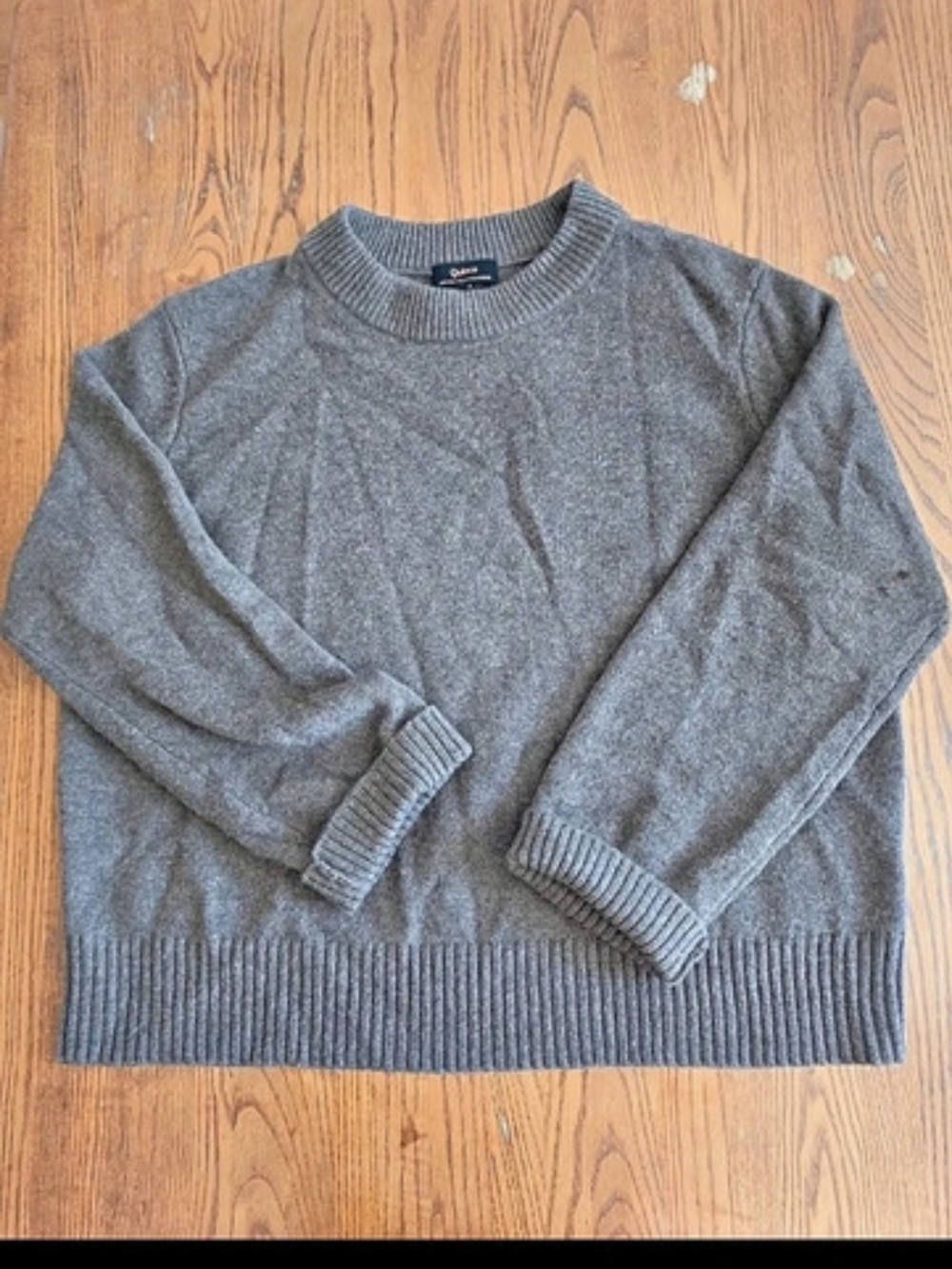Quince Mongolian Cashmere Oversized Crewneck Sweater Brown Cashmere Size Medium